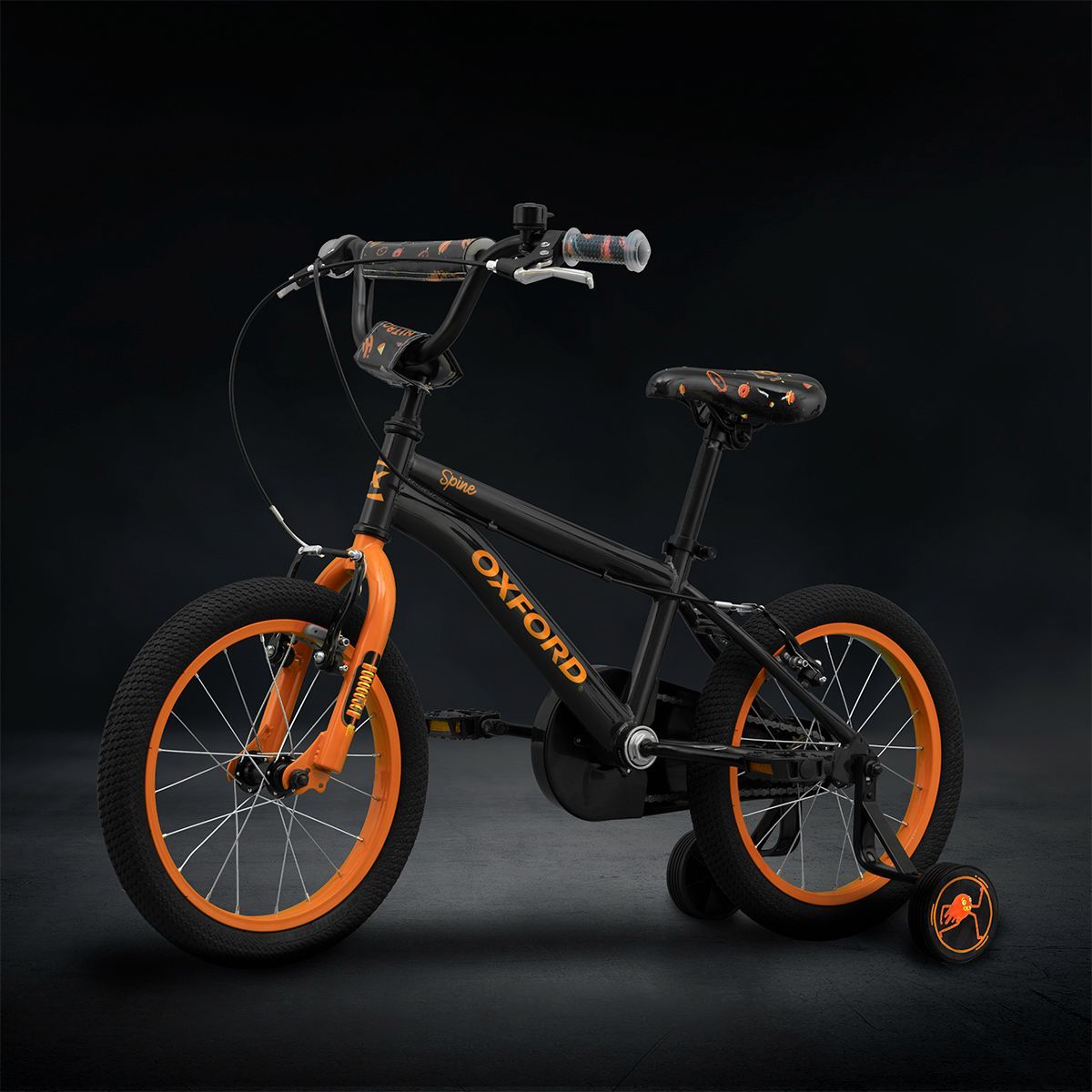Oxford Bicicleta Infantil Spine Aro 16 Grafito/Naranjo - Rideshop