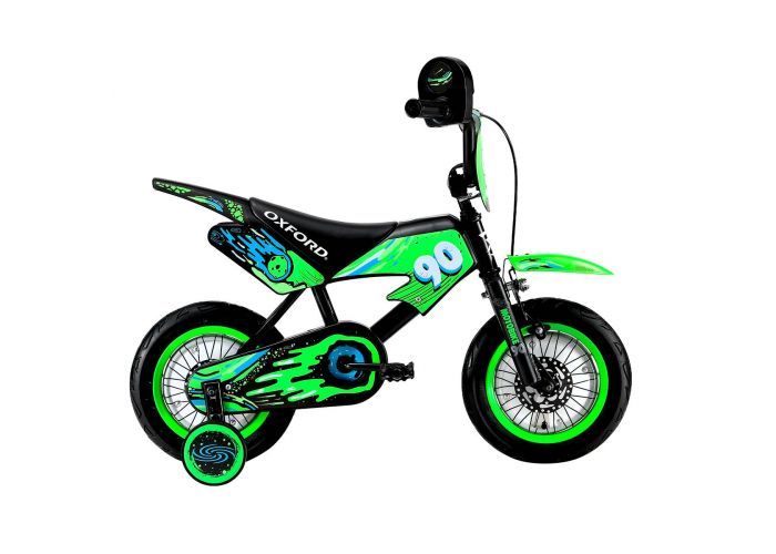 Oxford Bicicleta Infantil Motobike Aro 12 Negro/Verde - Rideshop