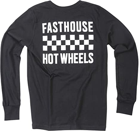 Fasthouse Polera Fasthouse Niño Stacked Hot Wheels MangaLarga Black - Rideshop