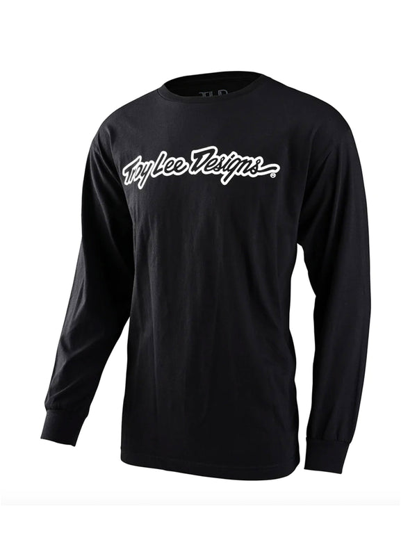 Troy Lee Designs Polera Signature Manga Larga Negra - Rideshop