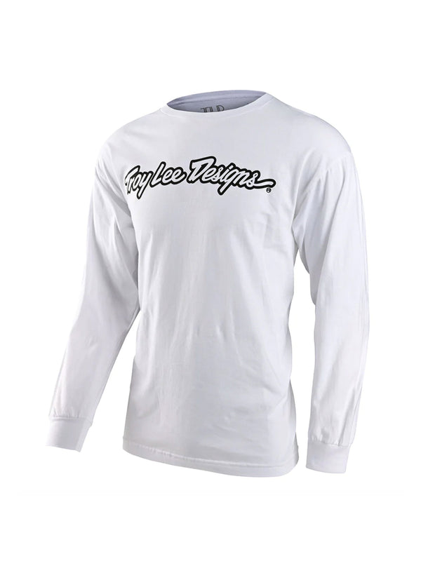 Troy Lee Designs Polera Signature Manga Larga Blanca - Rideshop