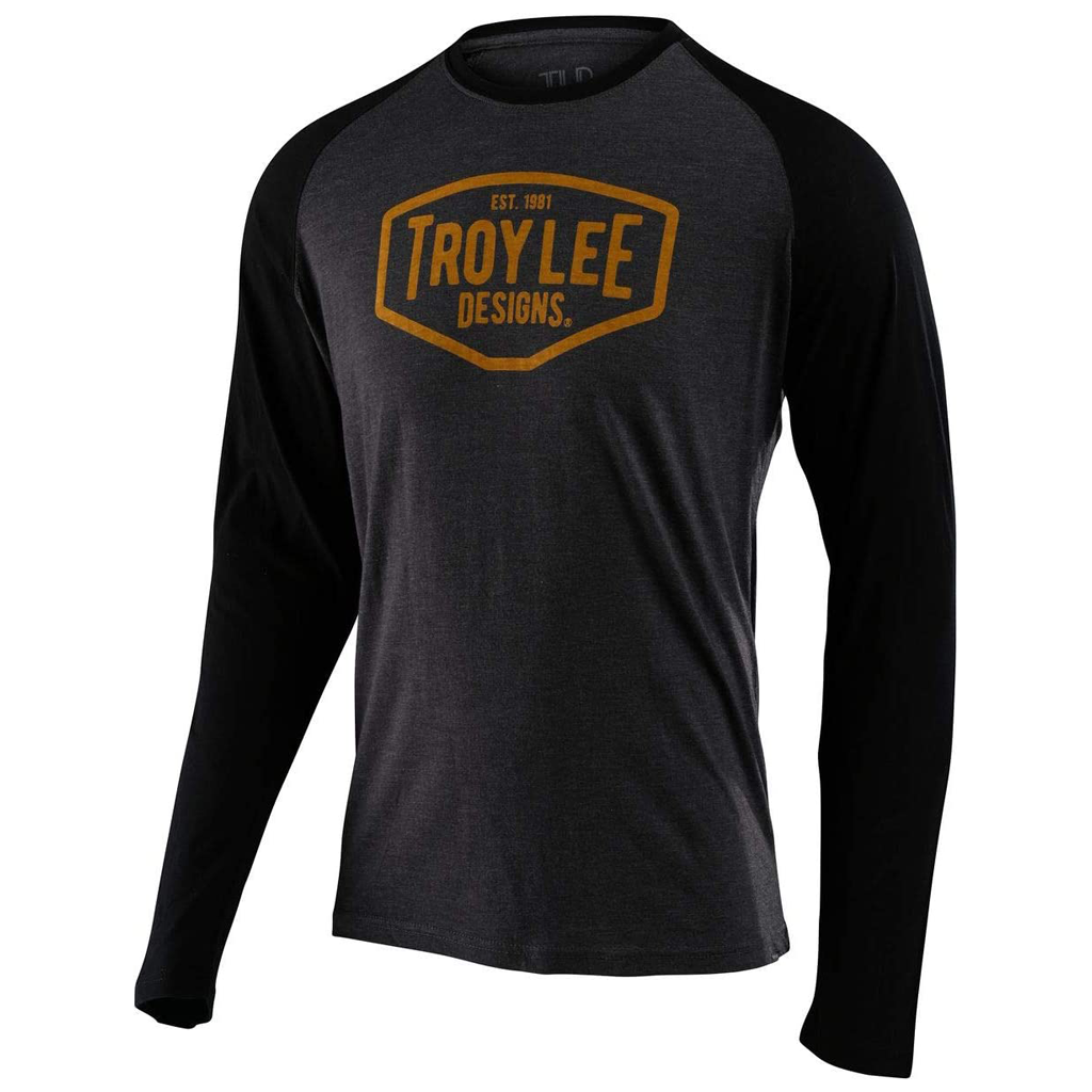 Polera Motor Oil Raglan L/S Gris/Negro Troy Lee Designs - Rideshop