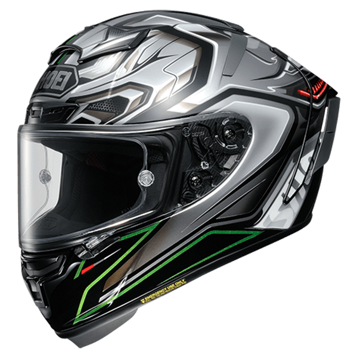 Casco de Moto X-spirit III Aerodyne Gris/Verde Shoei - Rideshop
