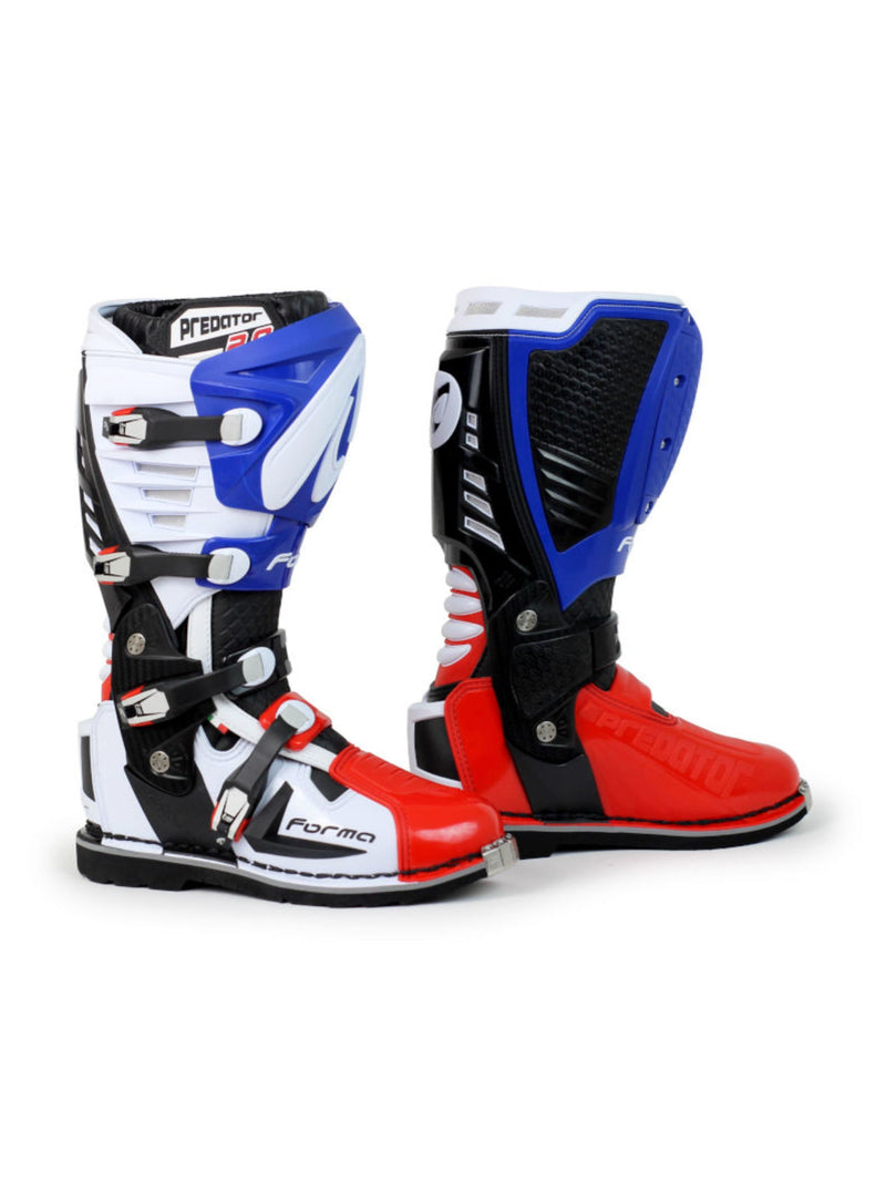 Forma Botas De Motocross y Enduro Predator 2.0 Blanco / Rojo / Azul