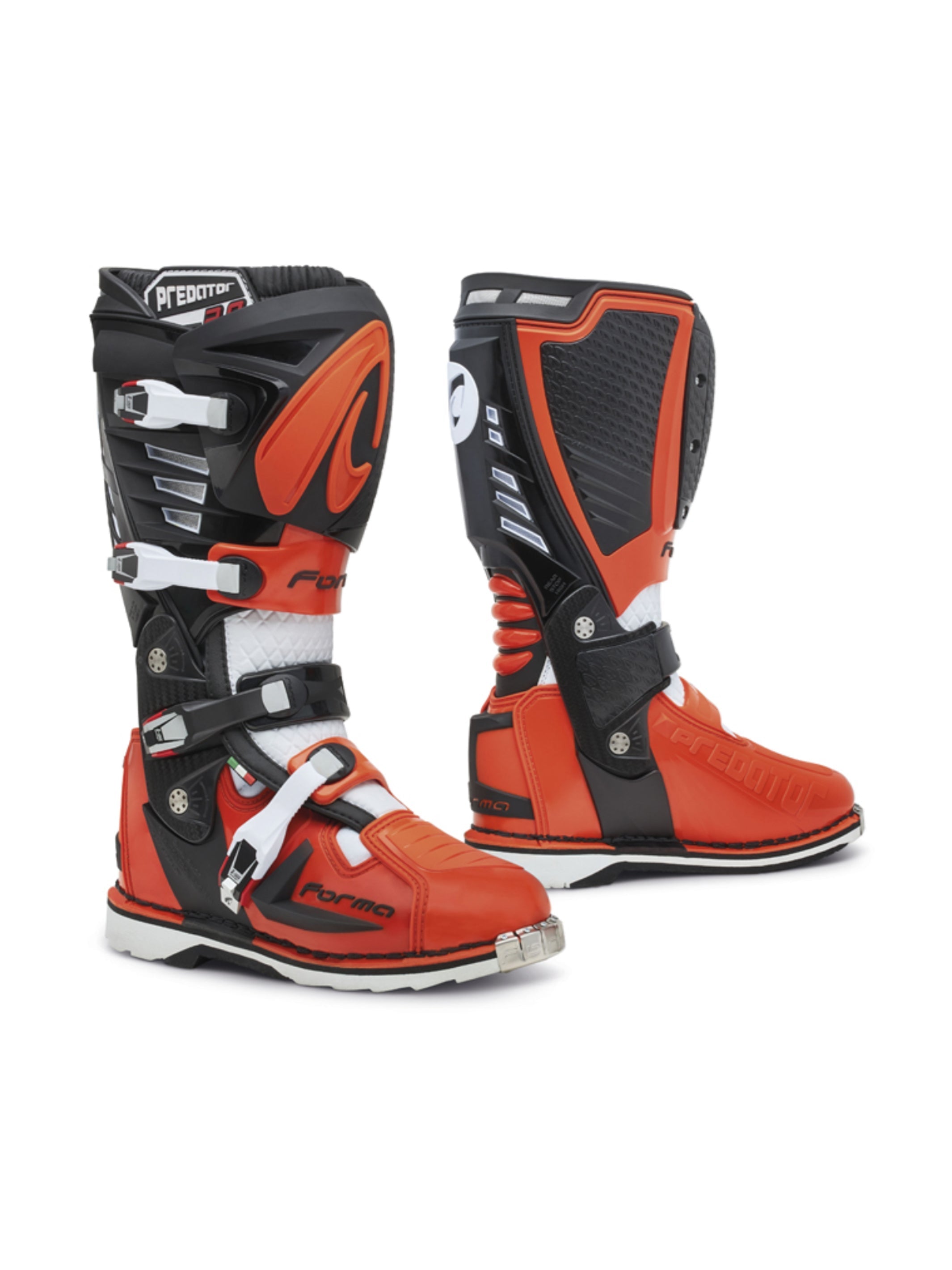 Forma Botas De Motocross y Enduro Predator 2.0 Negro / Naranjo / Blanco - Rideshop