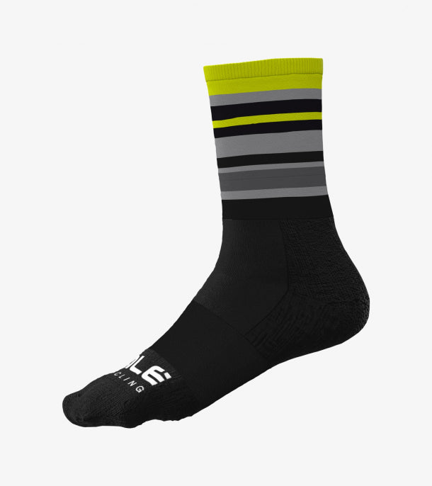 Calcetines de Bicicleta Stripes 16cm Amarillo 2021 Ale - Rideshop