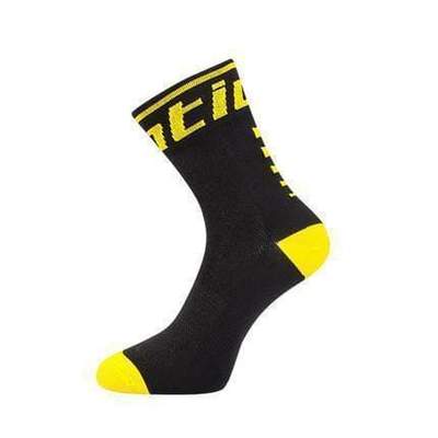 Calcetines Ciclismo Negro/Amarillo Santic - Rideshop