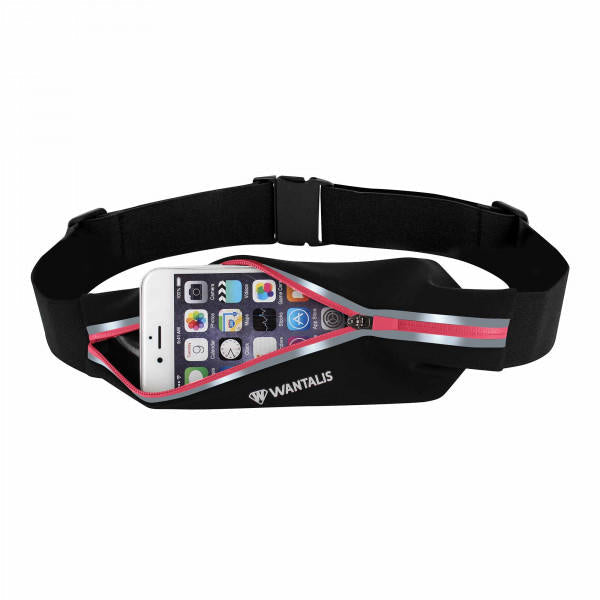 Wantalis Cinturón de Running 1 Bolsillo Negro / Fucsia - Rideshop