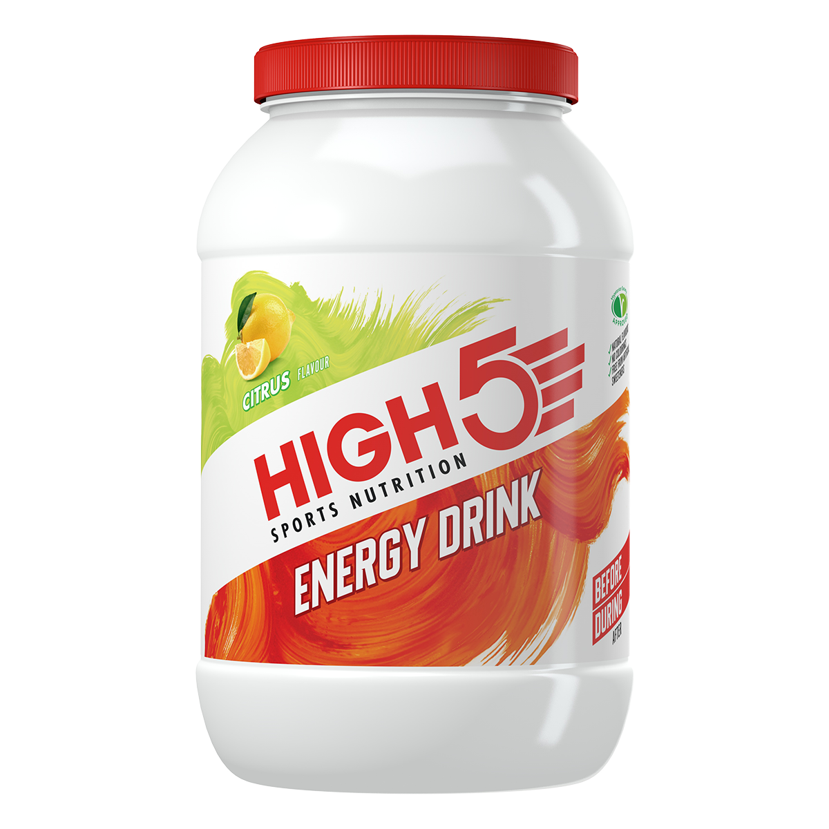 High 5 EnergyDrink Caffeine (2.2kg Jar) Citrus - Rideshop