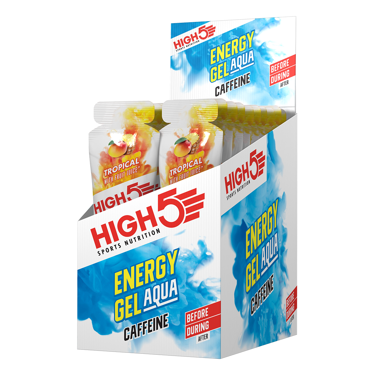 High 5 EnergyGel Aqua Caffeine Hit (100mg) Tropical - Rideshop