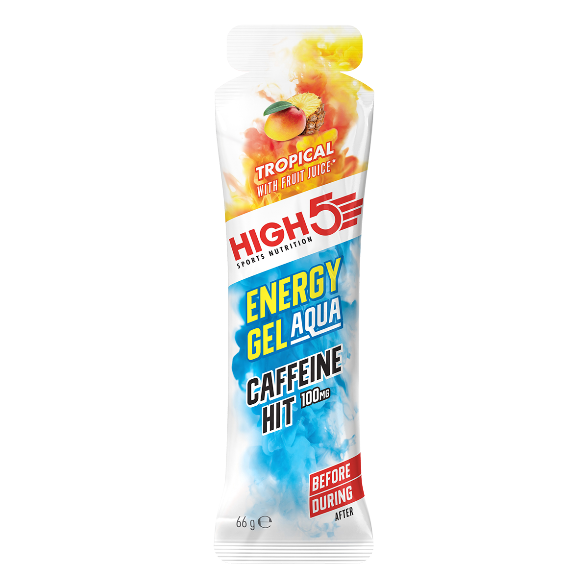High 5 EnergyGel Aqua Caffeine Hit (100mg) Tropical - Rideshop