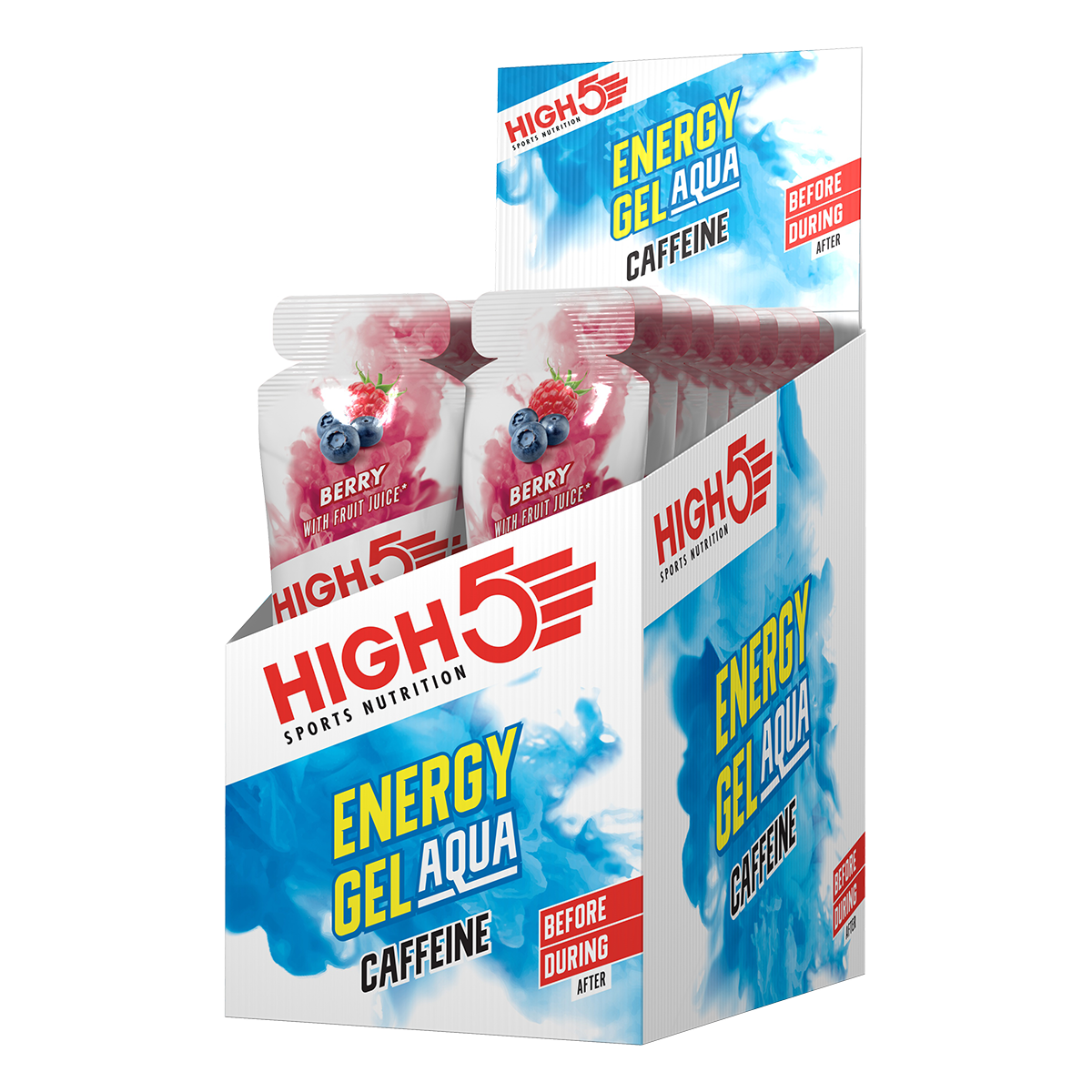 High 5 EnergyGel Aqua Caffeine (30mg) Berry - Rideshop