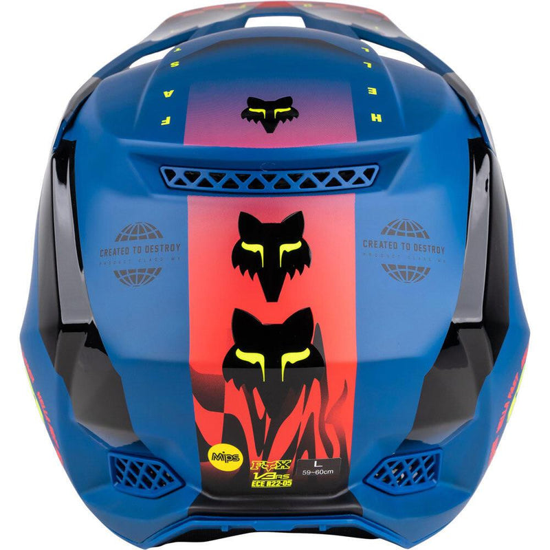 Casco Moto V3 Mawlr Ece Azul Fox Racing - Rideshop