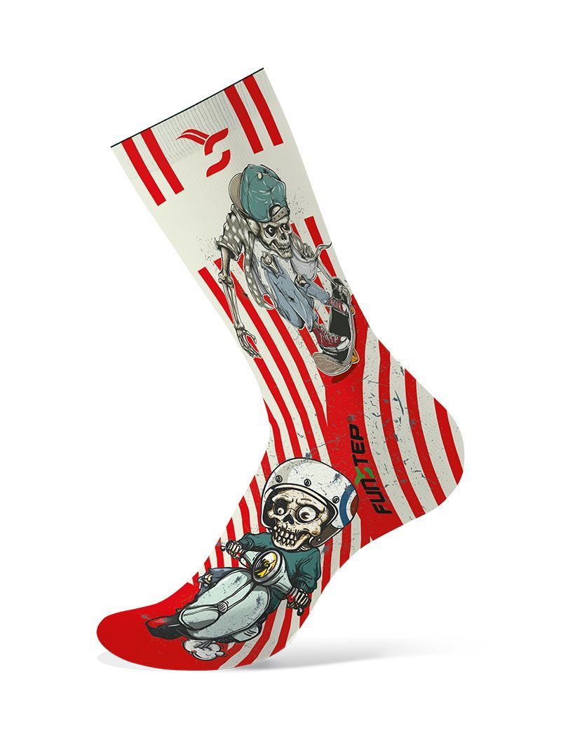 Calcetines Con Dibujos Blanco Roto/Rojo Funstep - Rideshop