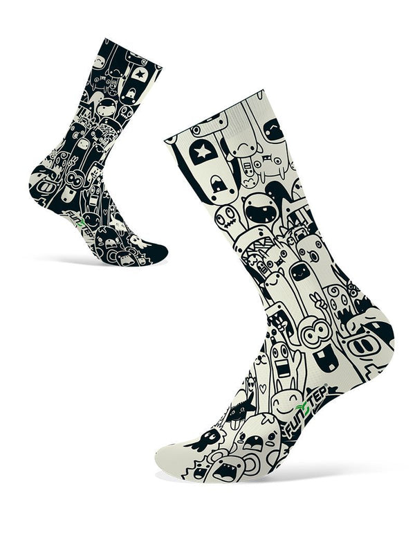 Calcetines Divertidos Negro/Blanco Funstep