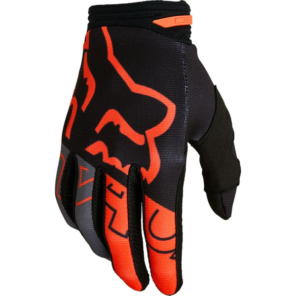 FOX Guantes Moto Niño 180 Skew Negro/Naranjo - Rideshop