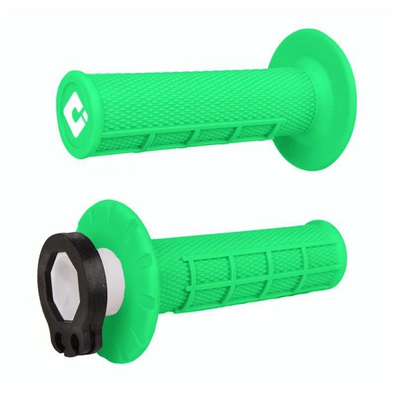 Puños V2 Half-Waffle Mx Lock-On Flo-Green Odi Grips - Rideshop