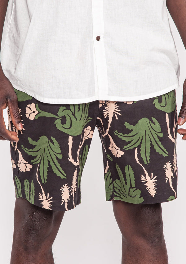 Kaya Unite Chino Shorts Aloe Black Green - Rideshop