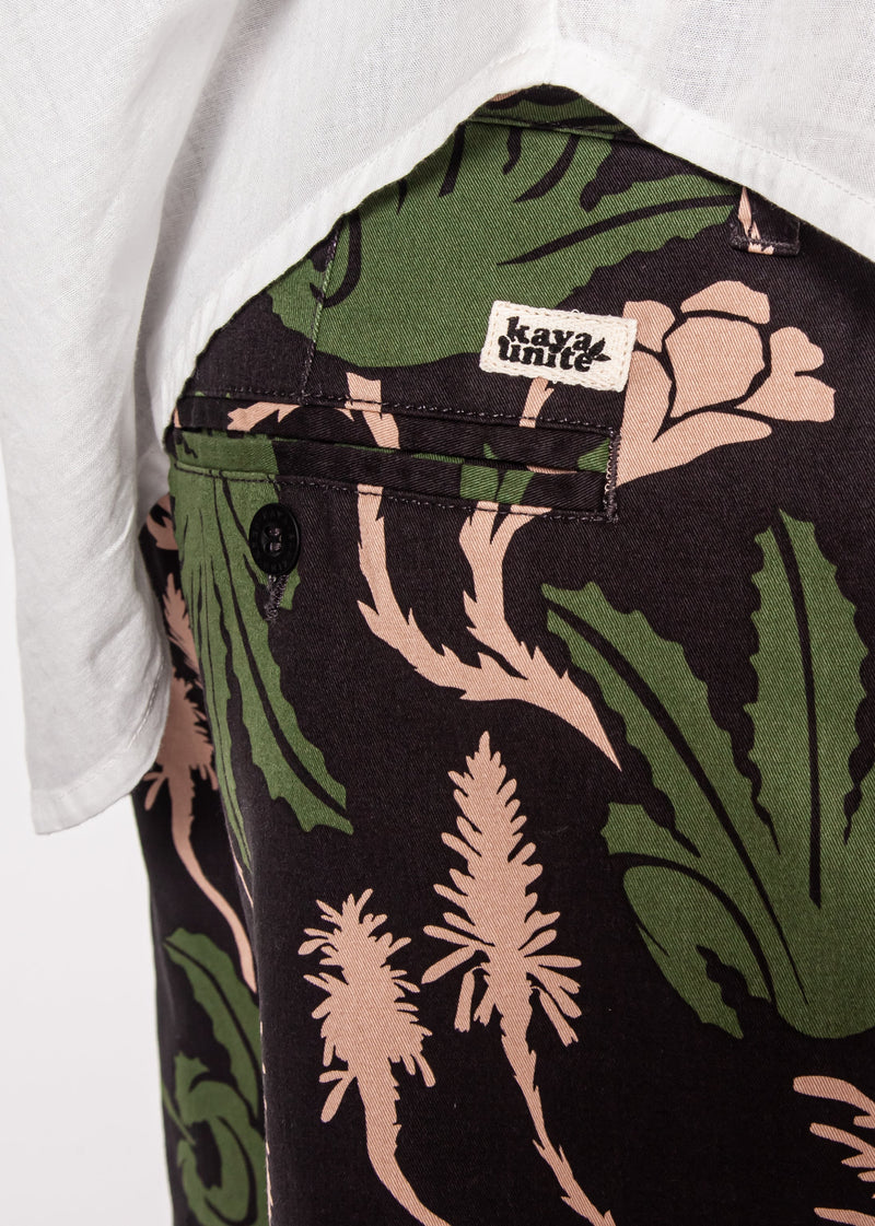 Kaya Unite Chino Shorts Aloe Black Green - Rideshop