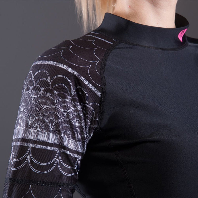 Polera Lycra Illusion Negro Mujer - Rideshop