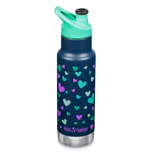 Klean Kanteen Botella Niños Classic Insulated Sport 355 ml Navy Hearts - Rideshop