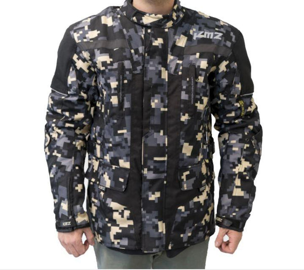 Chaqueta Moto Iraq Camo Negro Khaki KMZ - Rideshop