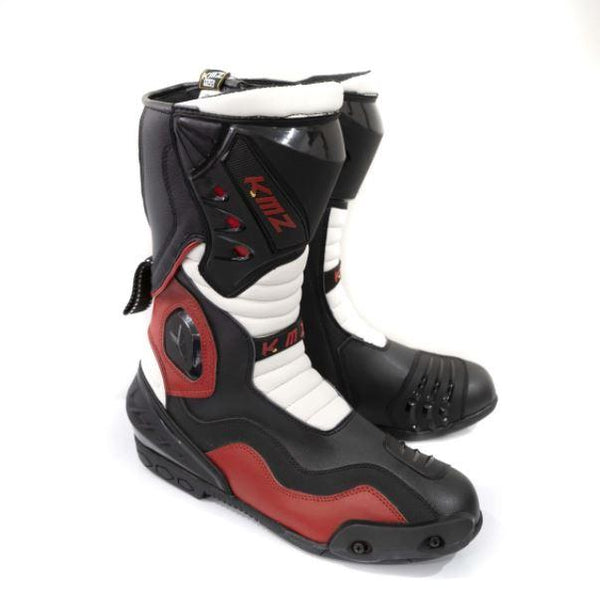 Botas Moto Qatar Negro/Blanco/Rojo KMZ - Rideshop