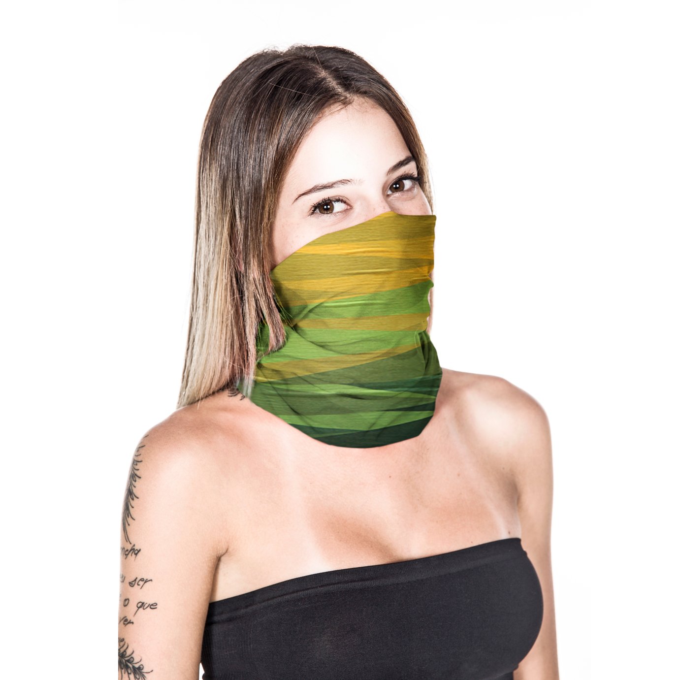 Bandana Respirable Protección Uv E3 Yellow/Green Naroo Mask - Rideshop