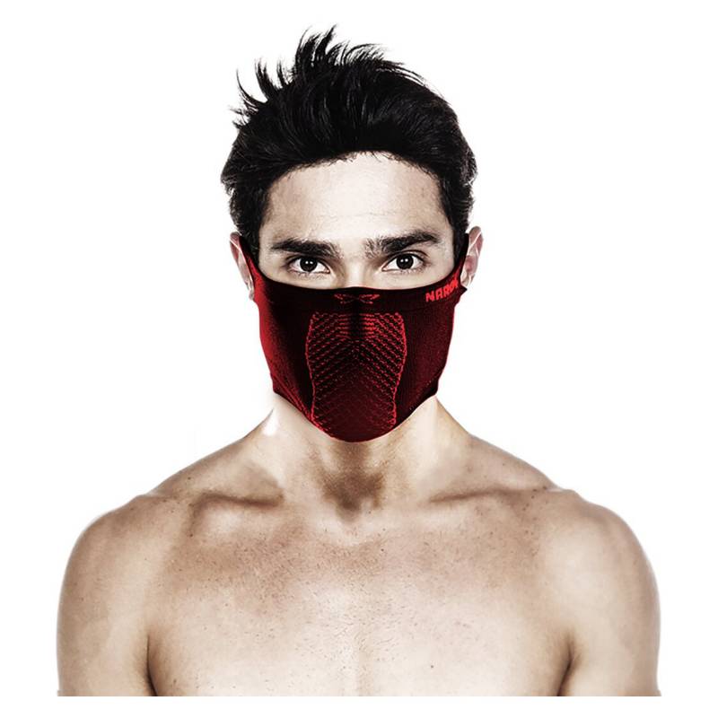 Mascarilla Deportiva Slim-Fit Sin Cuello Reversible X5S Negro/Rojo Naroo Mask