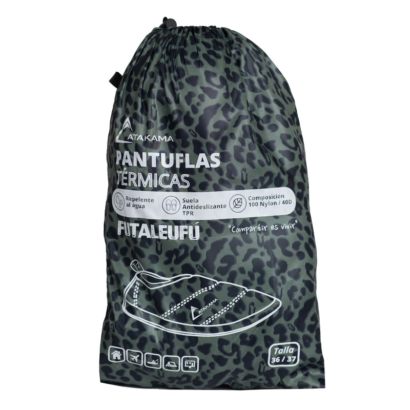 Pantufla Futaleufú Verde Animal Print - Atakama Outdoor - Rideshop