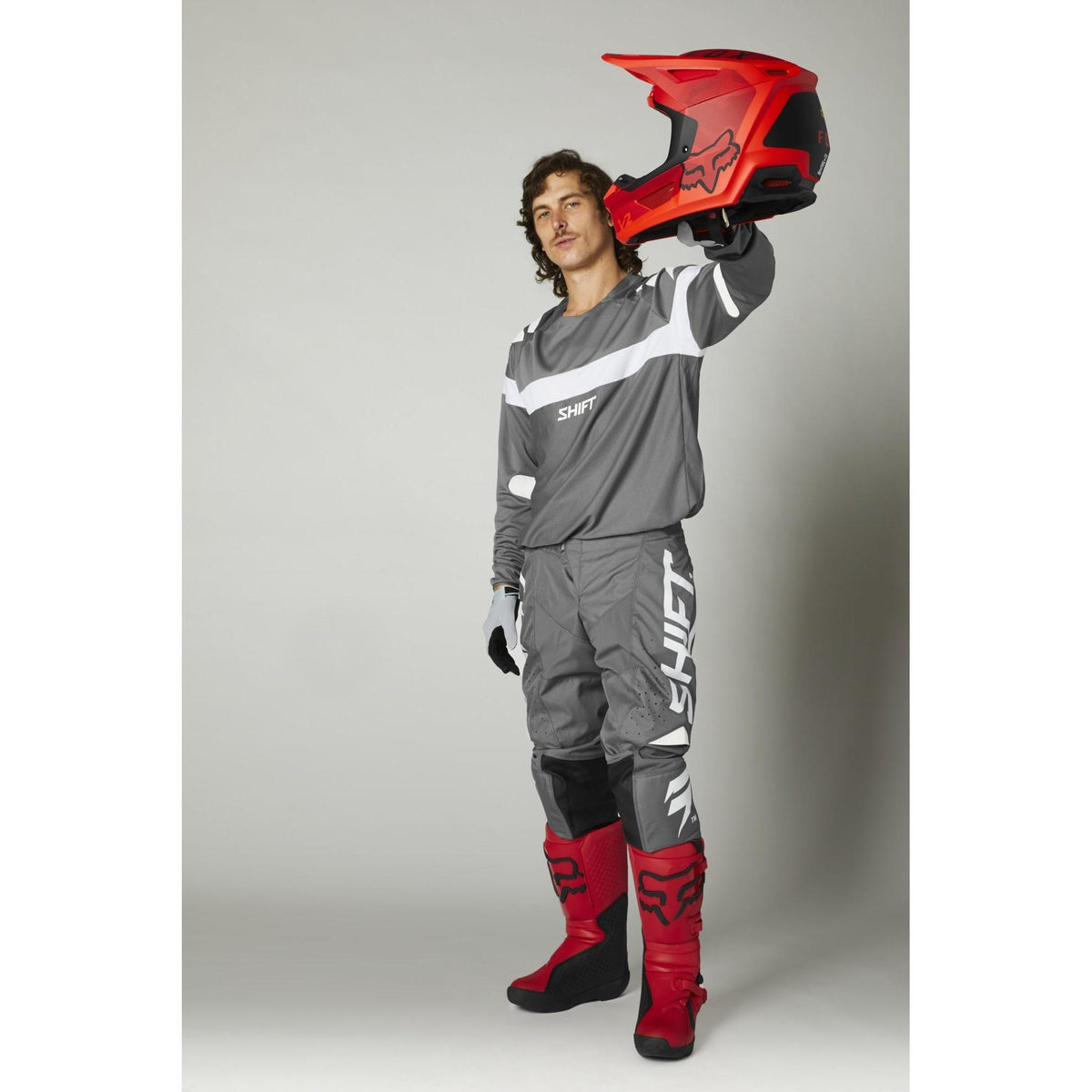 Pantalon Moto Whit3 Label Trac Gris/Blanco Shift - Rideshop
