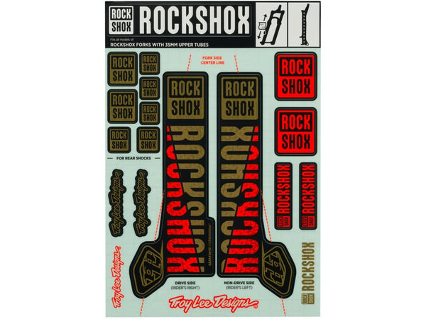 RockShox Kit Stickers Rs Troy Lee 35Mm Dor/Nar - Rideshop