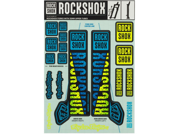 RockShox Kit Stickers Rs Troy Lee 35Mm Az/Am - Rideshop