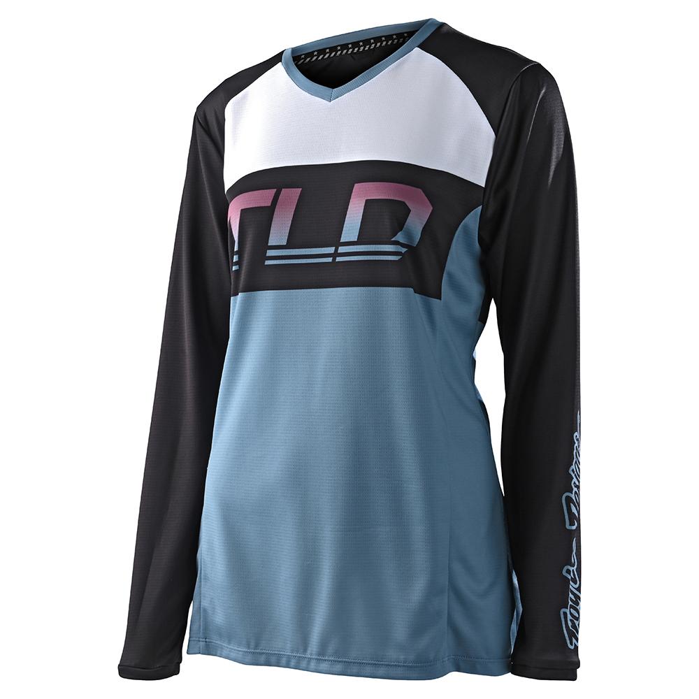Polera de Moto Mujer GP Icon Smokey Blue Troy Lee Designs - Rideshop