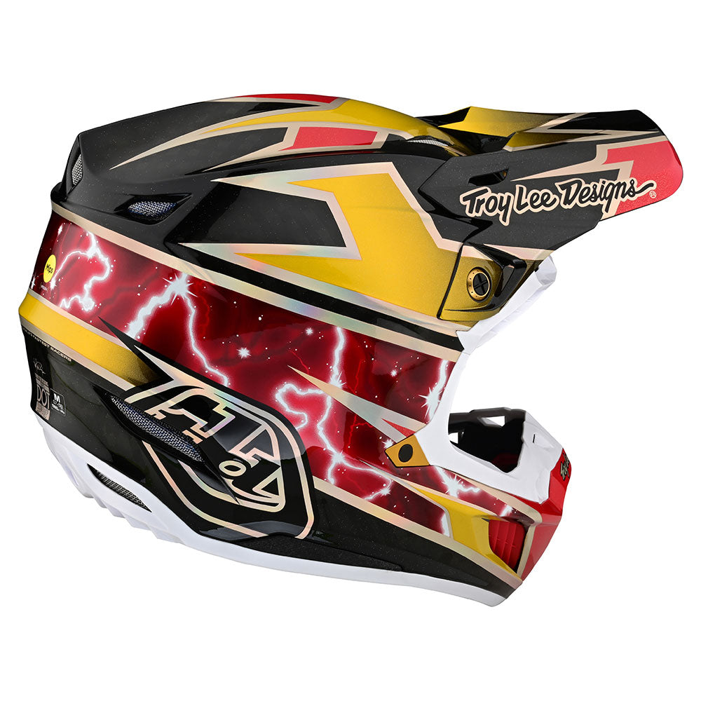 Troy Lee Designs Casco de Moto Se5 Carbon Mips Lightning Dorado - Rideshop