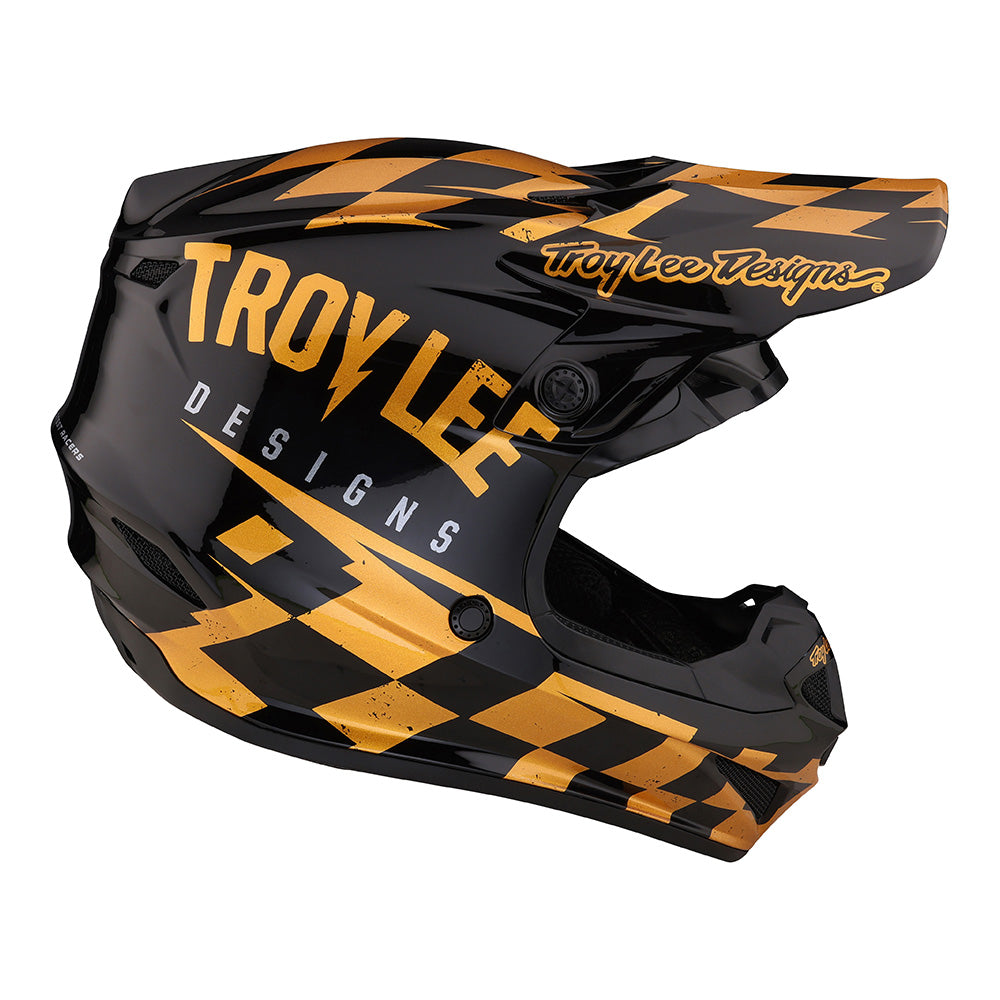 Troy Lee Designs Casco De Moto Para Niño SE4 Polyacrylite Race Shop Negro / Dorado - Rideshop