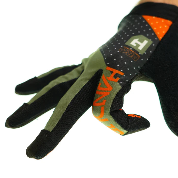 Guante Handup PRO RACE OLIVE/ORANGE - Rideshop