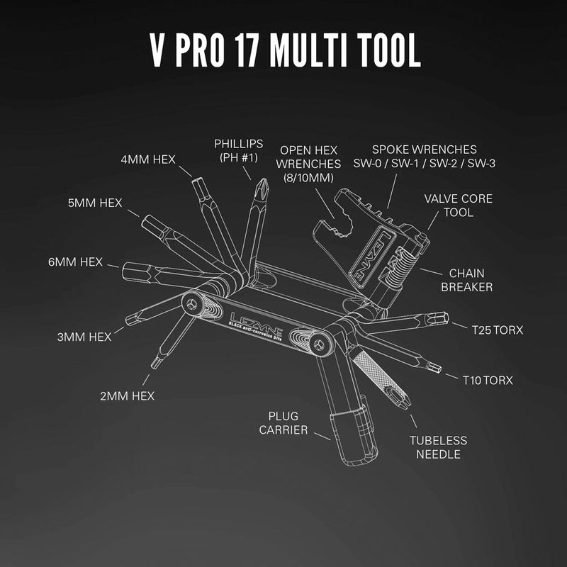 Lezyne Herramienta V Pro 17 Multi Tool Black - Rideshop