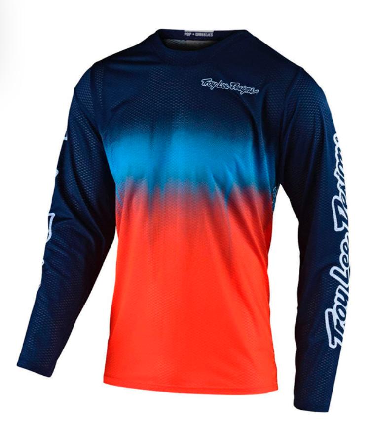 POLERA TROY LEE DESIGNS GP AIR STAIN’D NAVY / ORANGE - Rideshop
