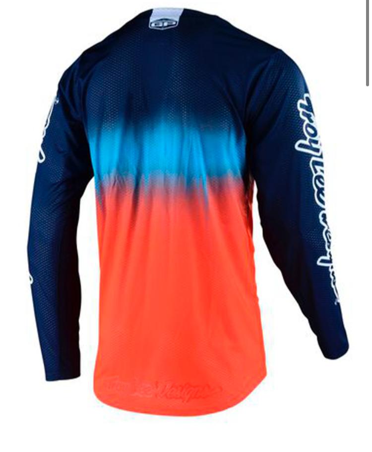 POLERA TROY LEE DESIGNS GP AIR STAIN’D NAVY / ORANGE - Rideshop