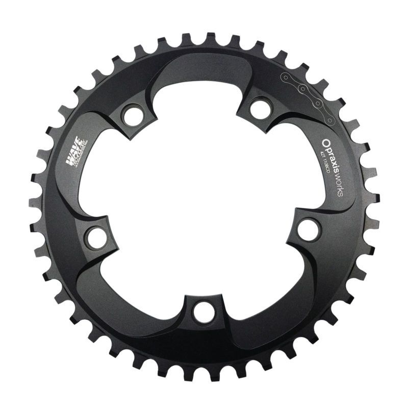 Set Platos Ruta Praxis 110Bcd Wave Tech Blk 40T - Rideshop