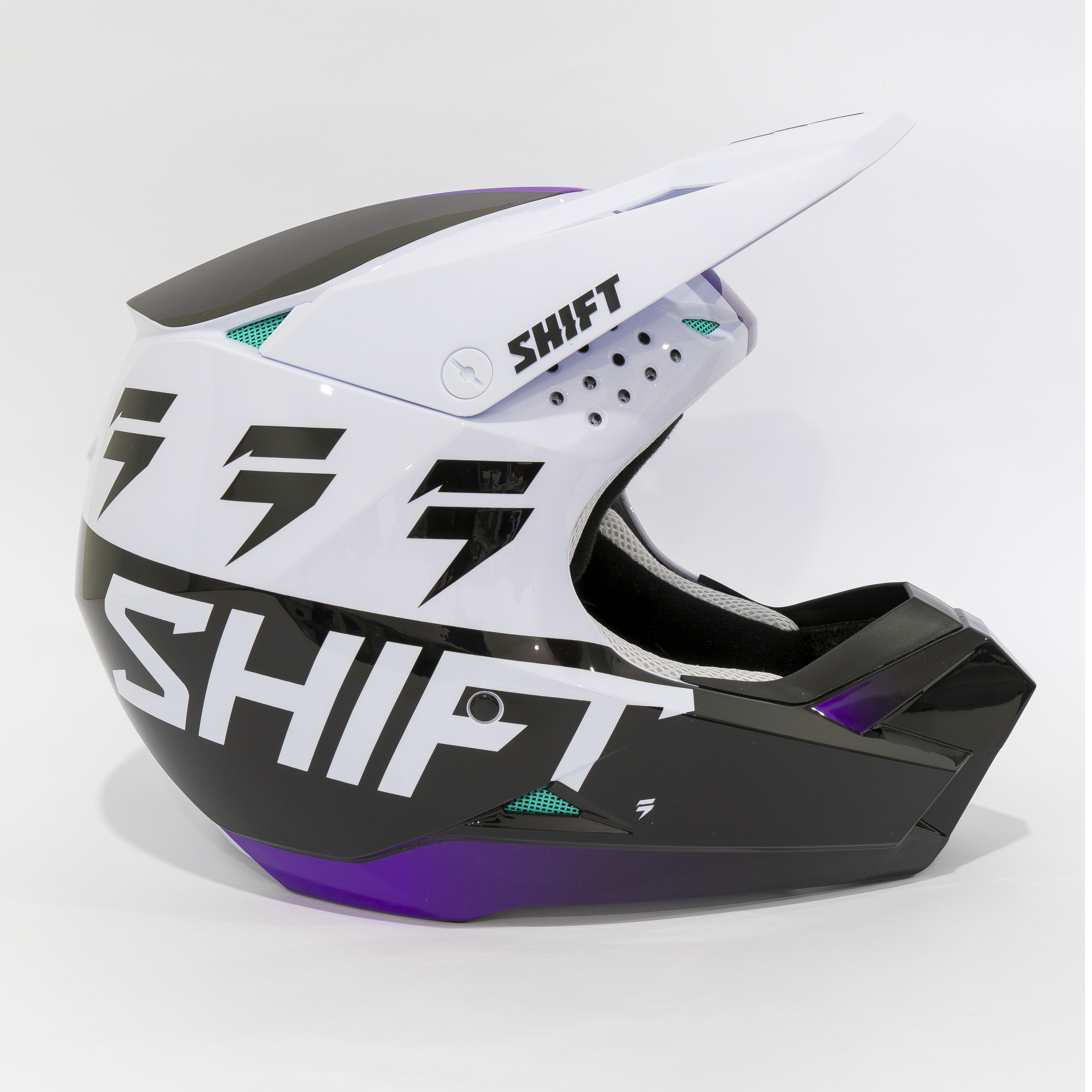 Shift Casco Moto Niño White Label Uv Blanco/Morado - Rideshop