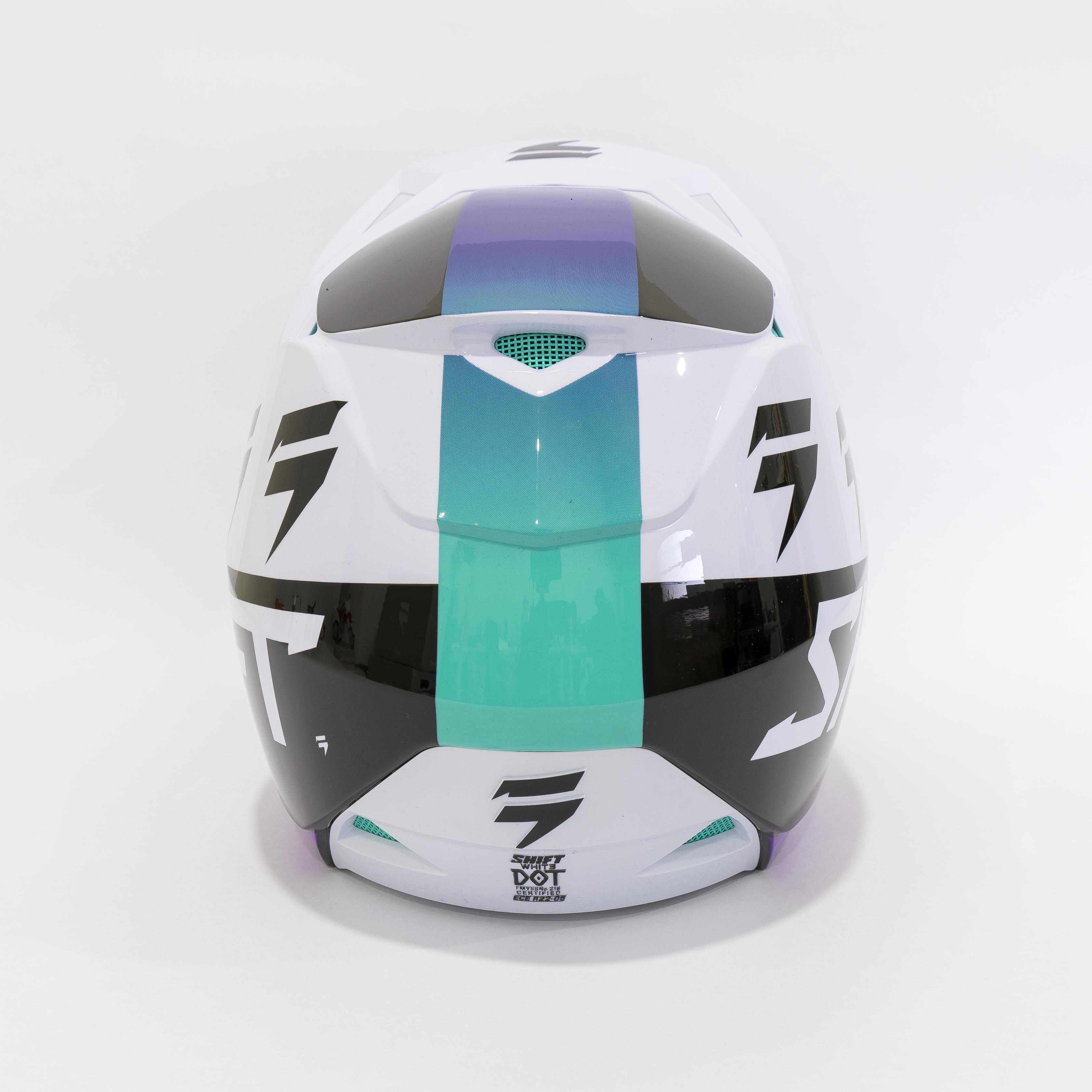 Casco Moto White Label UV Blanco/Morado Shift - Rideshop