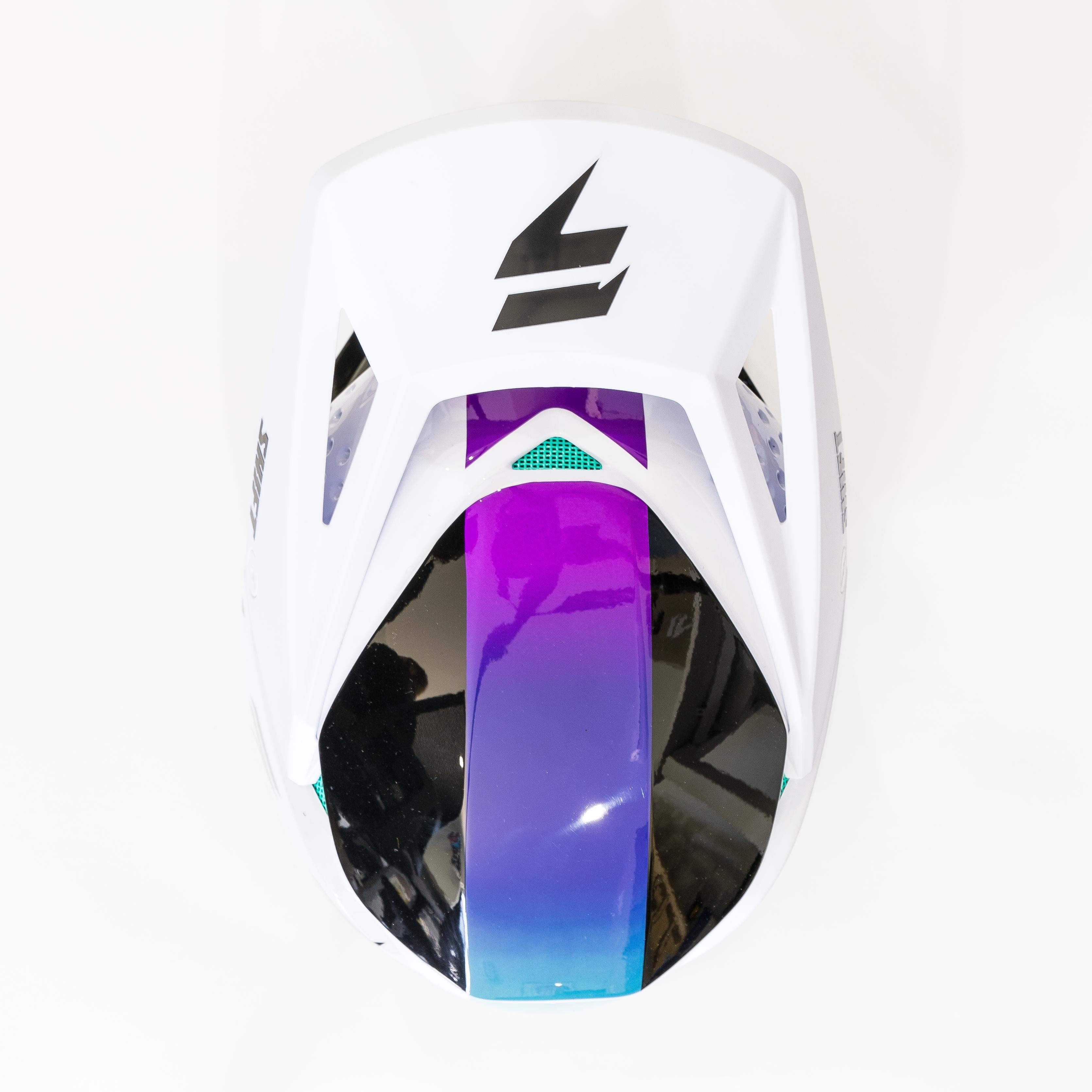 Casco Moto White Label UV Blanco/Morado Shift - Rideshop