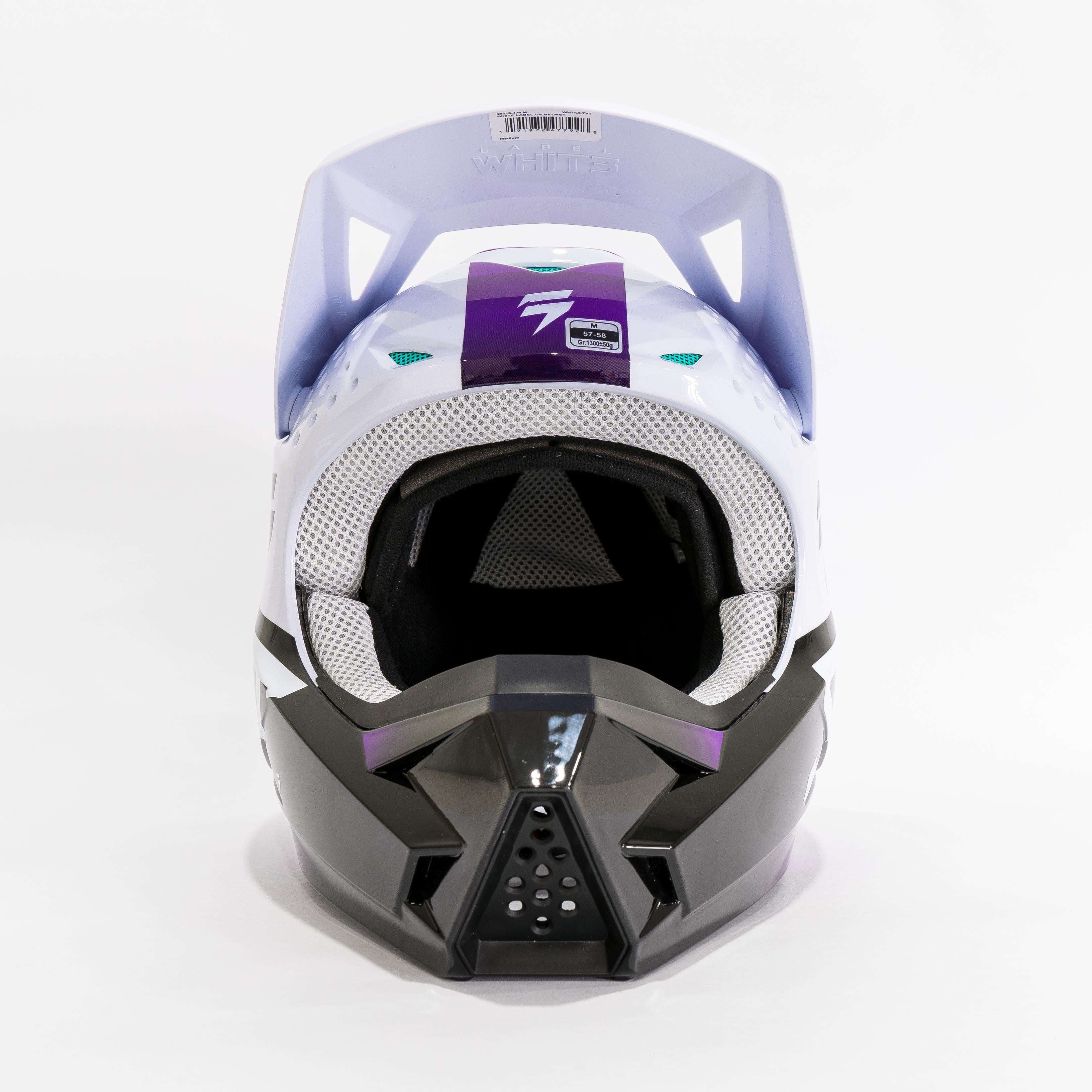 Casco Moto White Label UV Blanco/Morado Shift - Rideshop