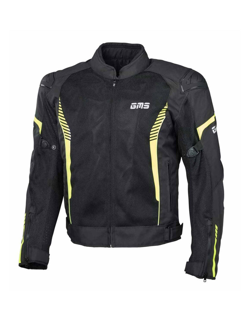 Chaqueta de moto GMS Samu mesh negro amarillo - Rideshop