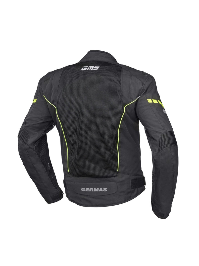 Chaqueta de moto GMS Samu mesh negro amarillo - Rideshop