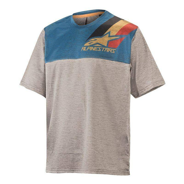 Alpinestars - Polera Bicicleta Niños 4.0 Ss Melange Gray Black Aqua Blue - Rideshop