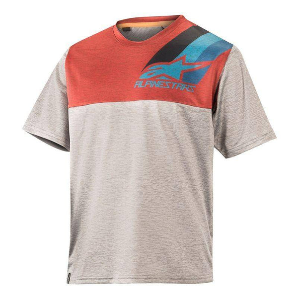 Alpinestars- Polera Bicicleta Niños 4.0 Ss Melange Gray Black Ochre Red - Rideshop