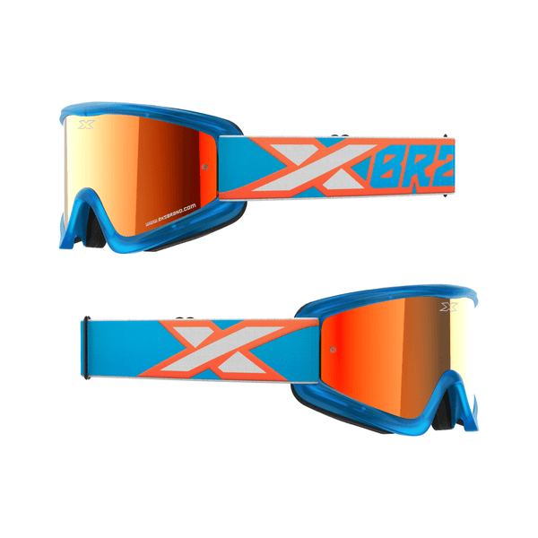 Antiparra EKS Flat Out Mirror Cyan/Flo Orange/white - Rideshop